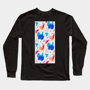 Brush Pattern with blue Long Sleeve T-Shirt